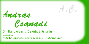 andras csanadi business card